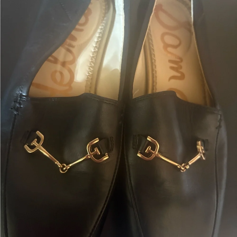 Sam Edelman Lorraine Bit Loafers Black with Gold Detail - Picture 8 of 8